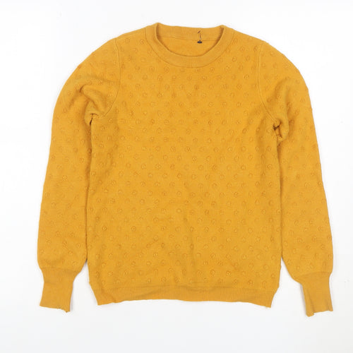Oasis Women’s Yellow Size 18 Textured Knit Crew Neck Jumper