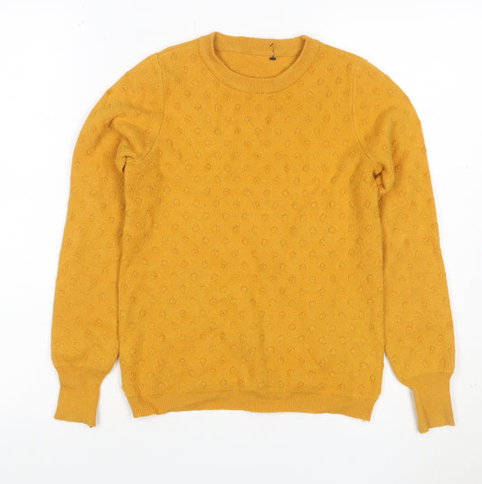 Oasis Women’s Yellow Size 18 Textured Knit Crew Neck Jumper