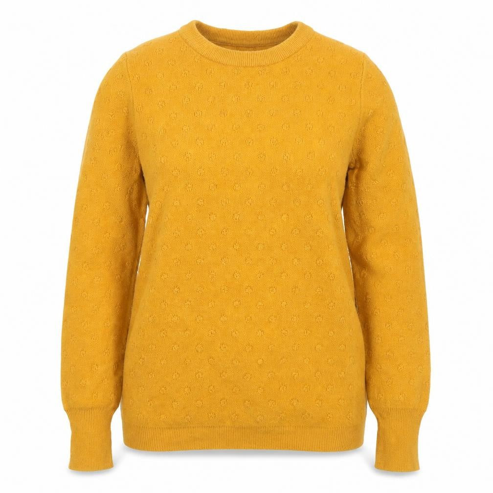 Oasis Women’s Yellow Size 18 Textured Knit Crew Neck Jumper