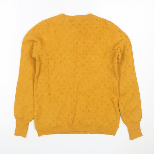 Oasis Women’s Yellow Size 18 Textured Knit Crew Neck Jumper