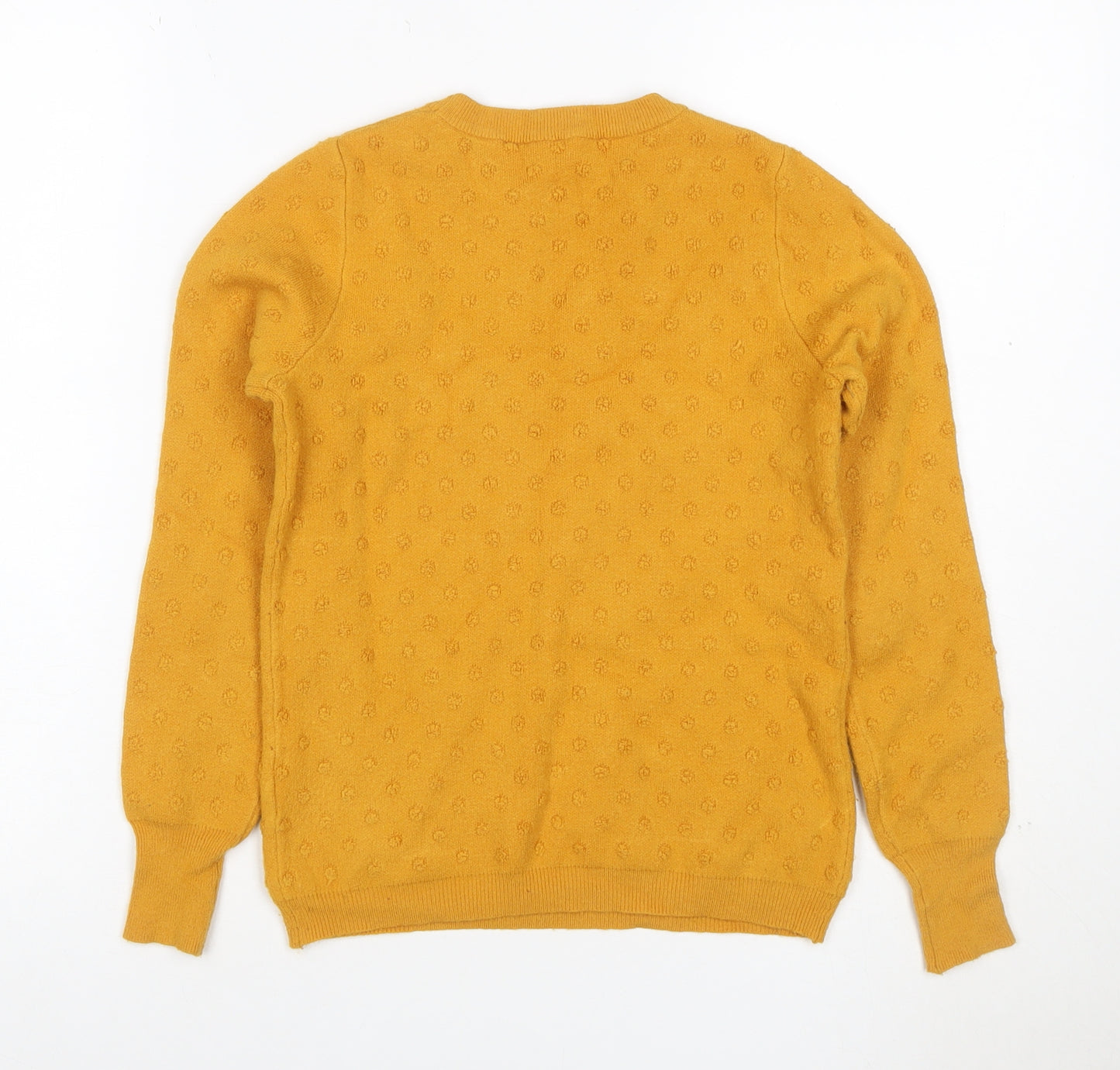 Oasis Women’s Yellow Size 18 Textured Knit Crew Neck Jumper