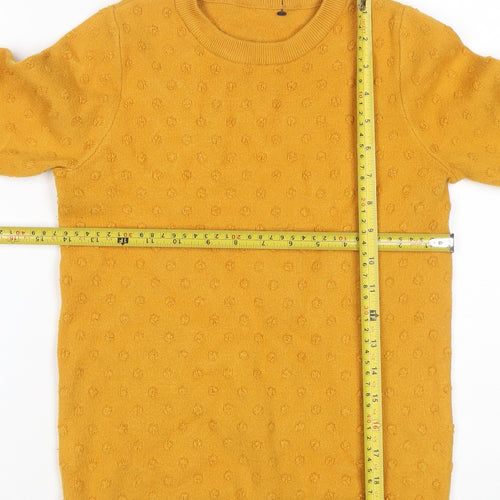 Oasis Women’s Yellow Size 18 Textured Knit Crew Neck Jumper