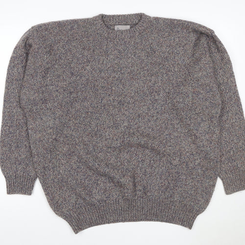 Bhs Men’s Grey XL Pure New Wool Crew Neck Chunky Knit Pullover