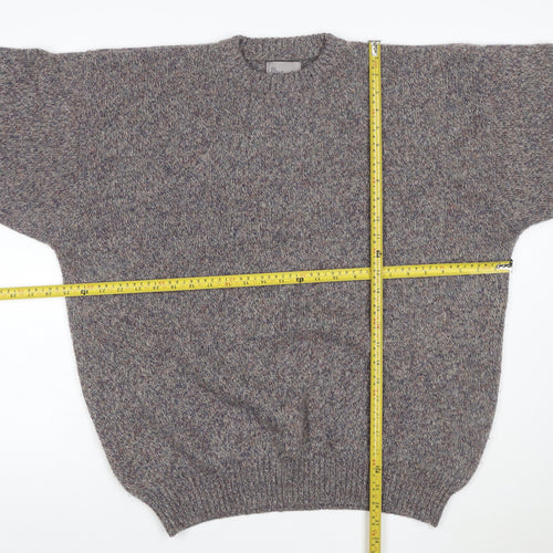 Bhs Men’s Grey XL Pure New Wool Crew Neck Chunky Knit Pullover
