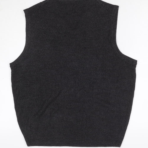 Dockers Men’s Grey L V-Neck Sleeveless Knit Jumper Vest