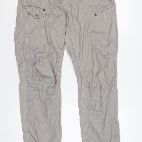 Marc Ecko Men’s Grey 33/32 Straight Cut Cargo Trousers Cotton