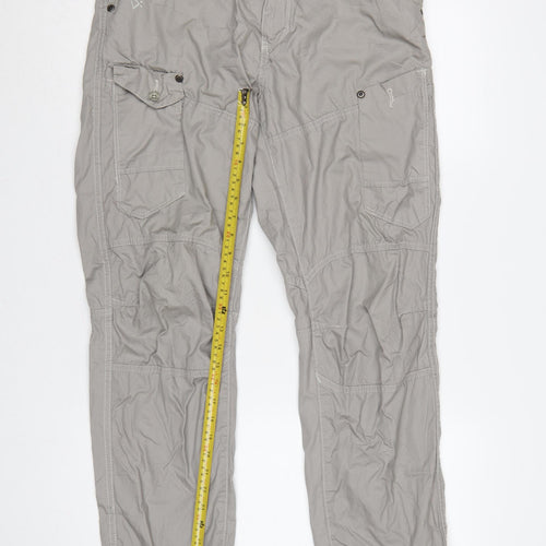 Marc Ecko Men’s Grey 33/32 Straight Cut Cargo Trousers Cotton
