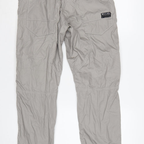 Marc Ecko Men’s Grey 33/32 Straight Cut Cargo Trousers Cotton