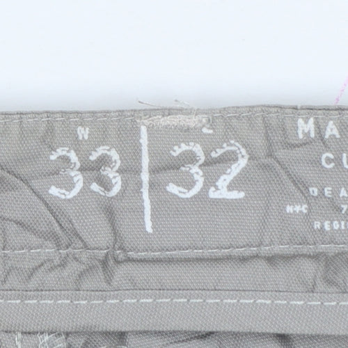 Marc Ecko Men’s Grey 33/32 Straight Cut Cargo Trousers Cotton