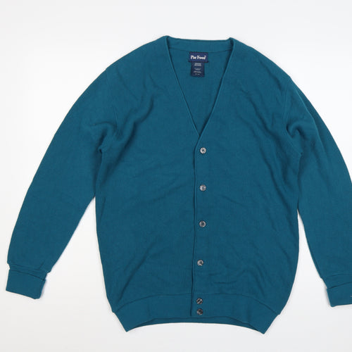 Par Four Women’s Blue M Vintage V-Neck Button Knit Cardigan