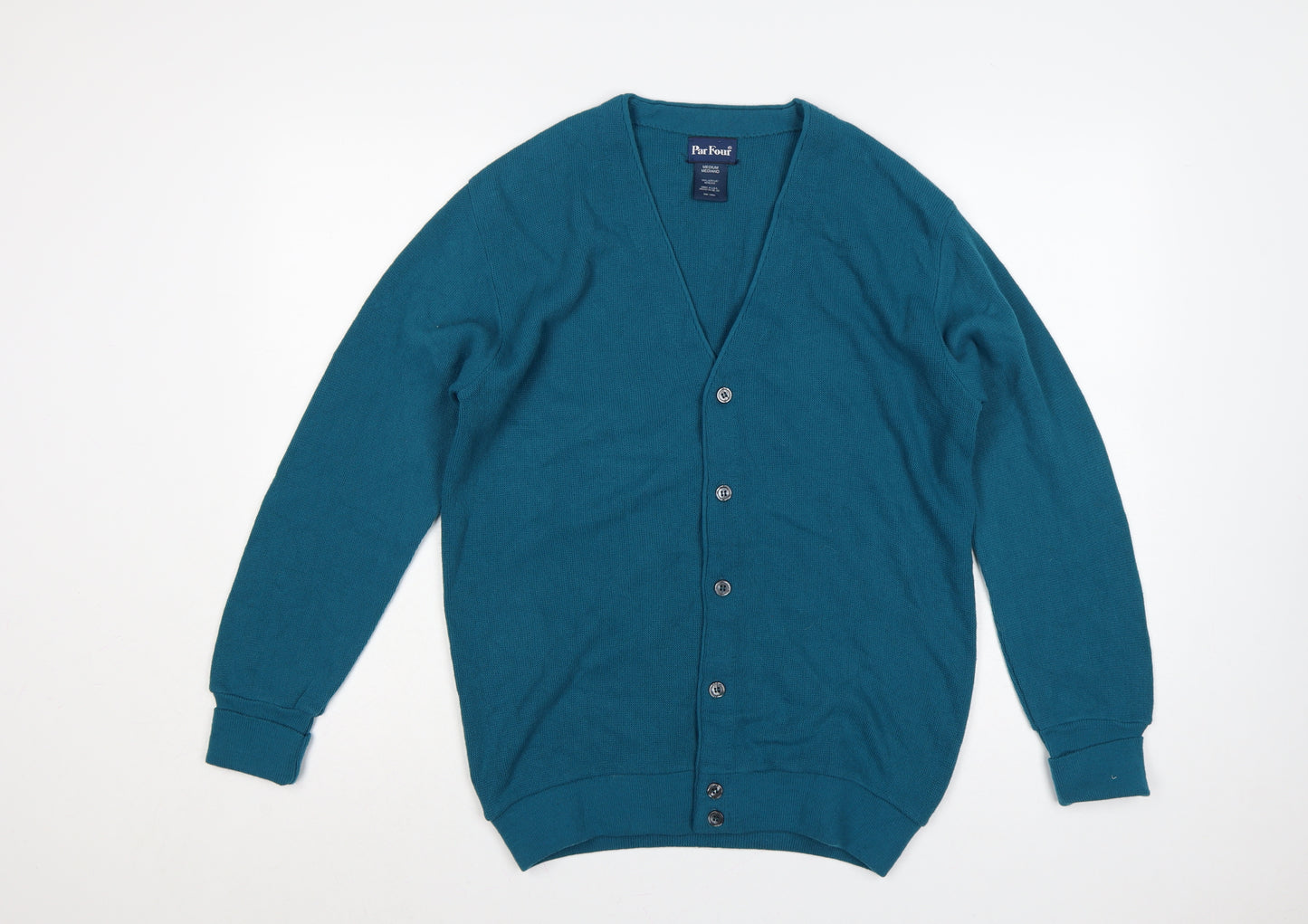 Par Four Women’s Blue M Vintage V-Neck Button Knit Cardigan
