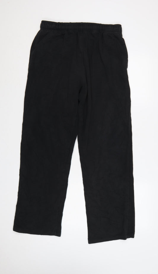 Marks & Spencer Men's Black 36in 31in Straight Elastic Waist Trousers