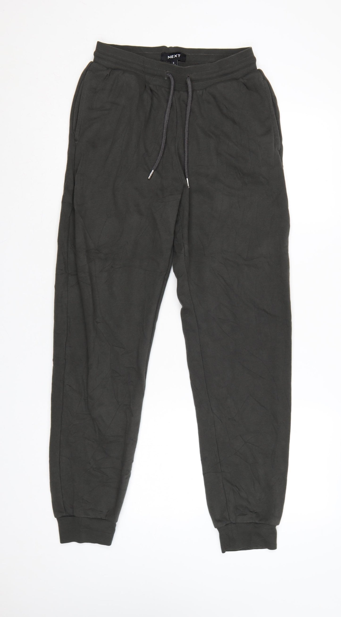 Next Men’s Black S Regular Leg Fleece Jogger Sweatpants Drawstring