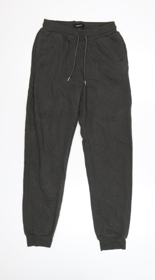 Next Men’s Black S Regular Leg Fleece Jogger Sweatpants Drawstring