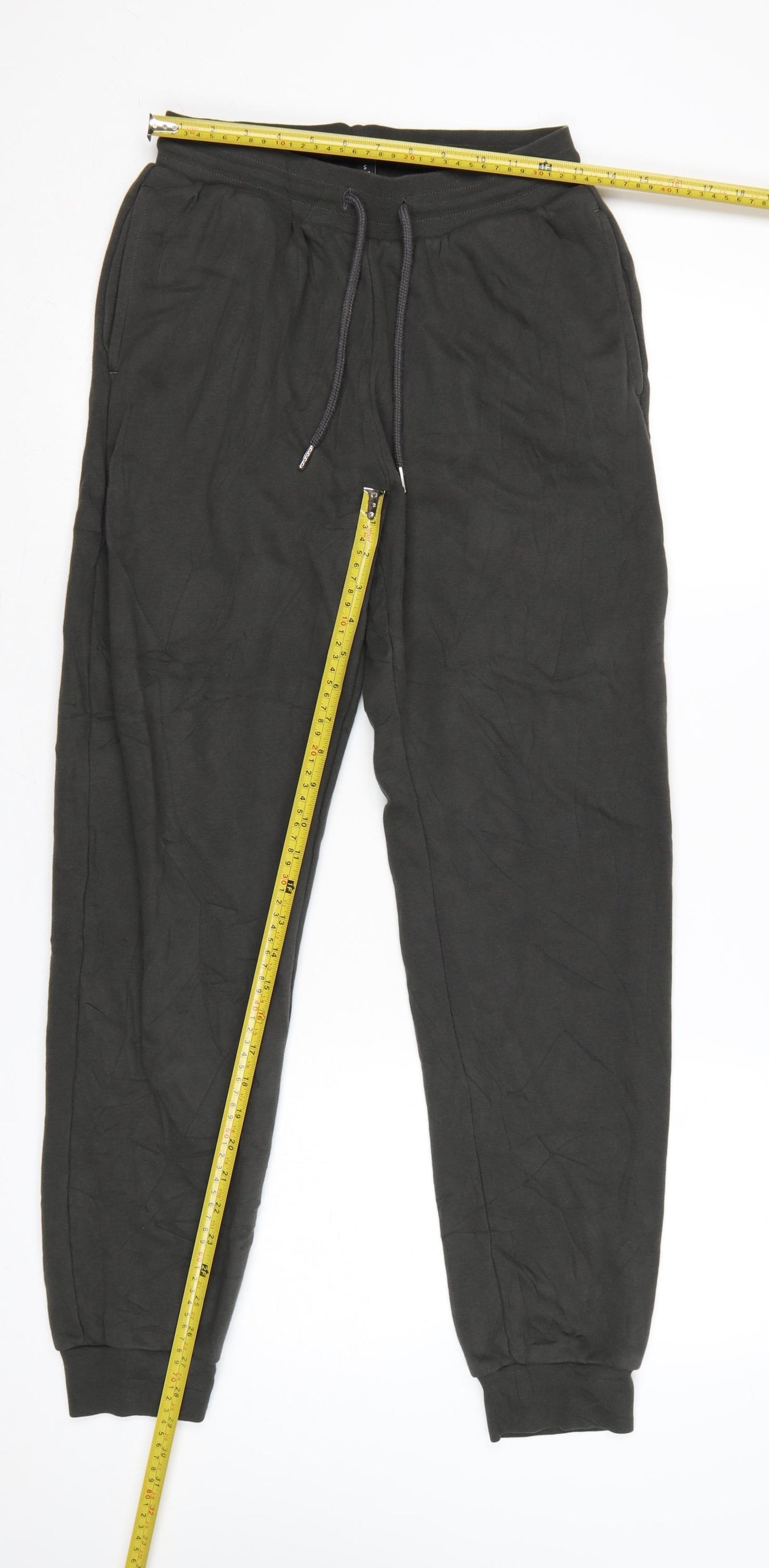 Next Men’s Black S Regular Leg Fleece Jogger Sweatpants Drawstring