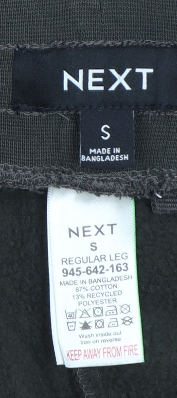 Next Men’s Black S Regular Leg Fleece Jogger Sweatpants Drawstring