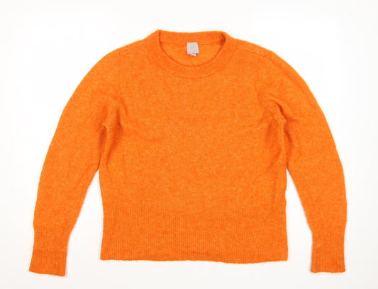 H&M Women Orange UK 12 Alpaca Wool Blend Round Neck Jumper