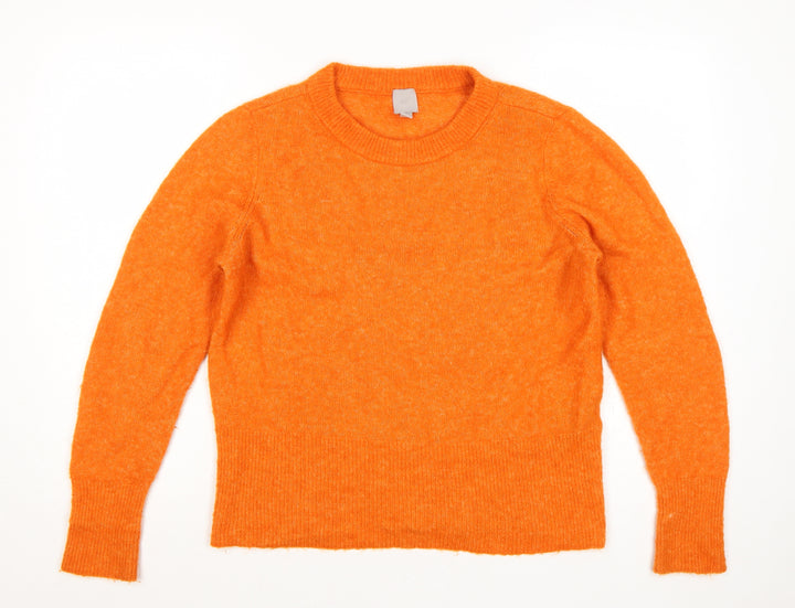 H&M Women Orange UK 12 Alpaca Wool Blend Round Neck Jumper