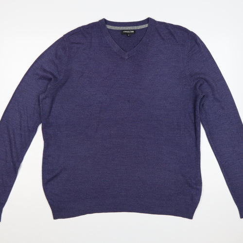 The Collection Debenhams Men’s Blue Medium V-Neck Acrylic Pullover Jumper