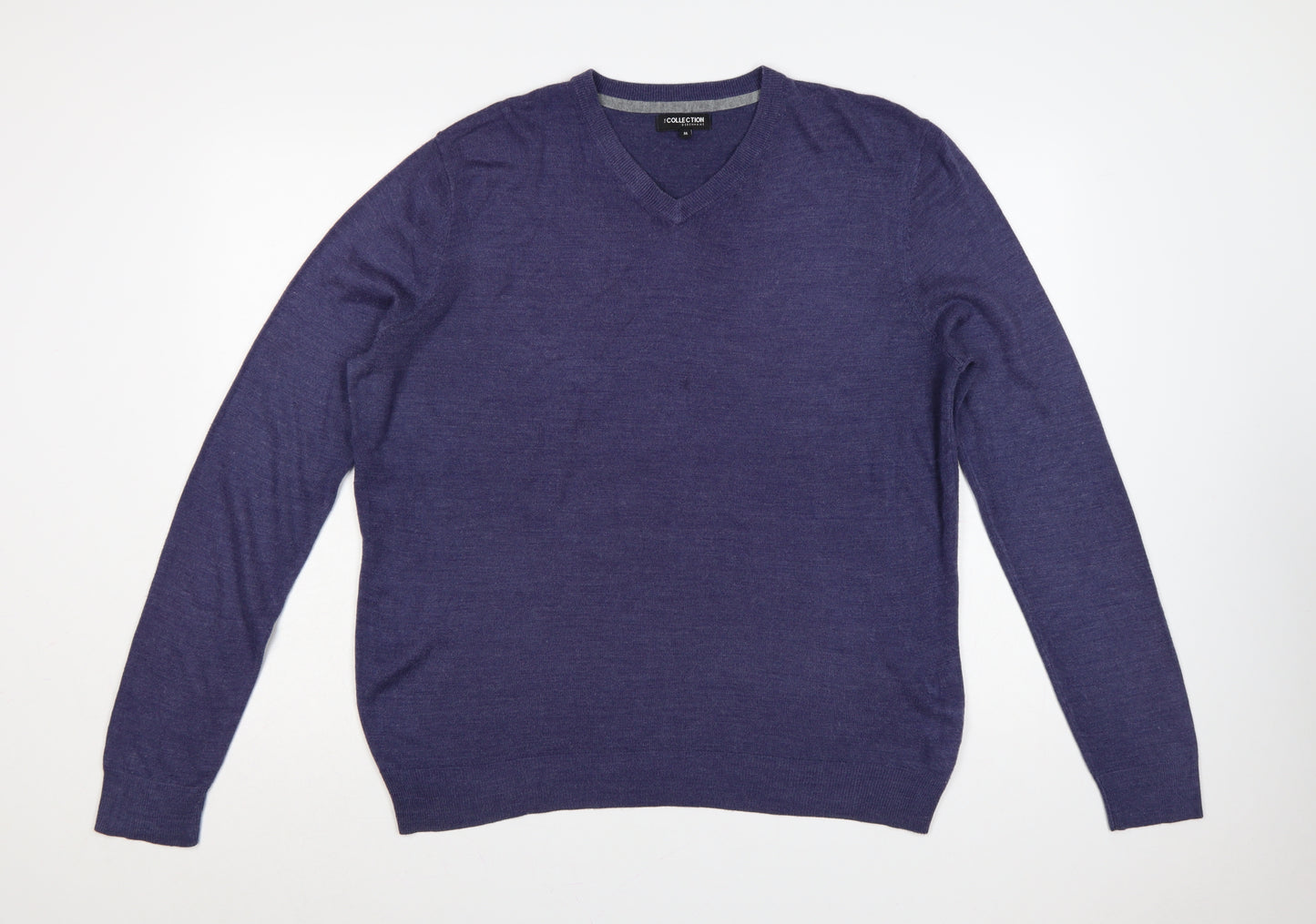 The Collection Debenhams Men’s Blue Medium V-Neck Acrylic Pullover Jumper