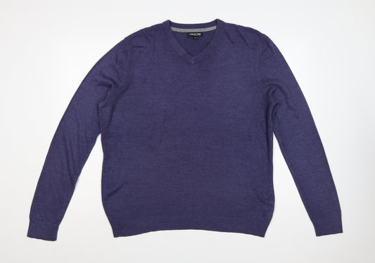 The Collection Debenhams Men’s Blue Medium V-Neck Acrylic Pullover Jumper