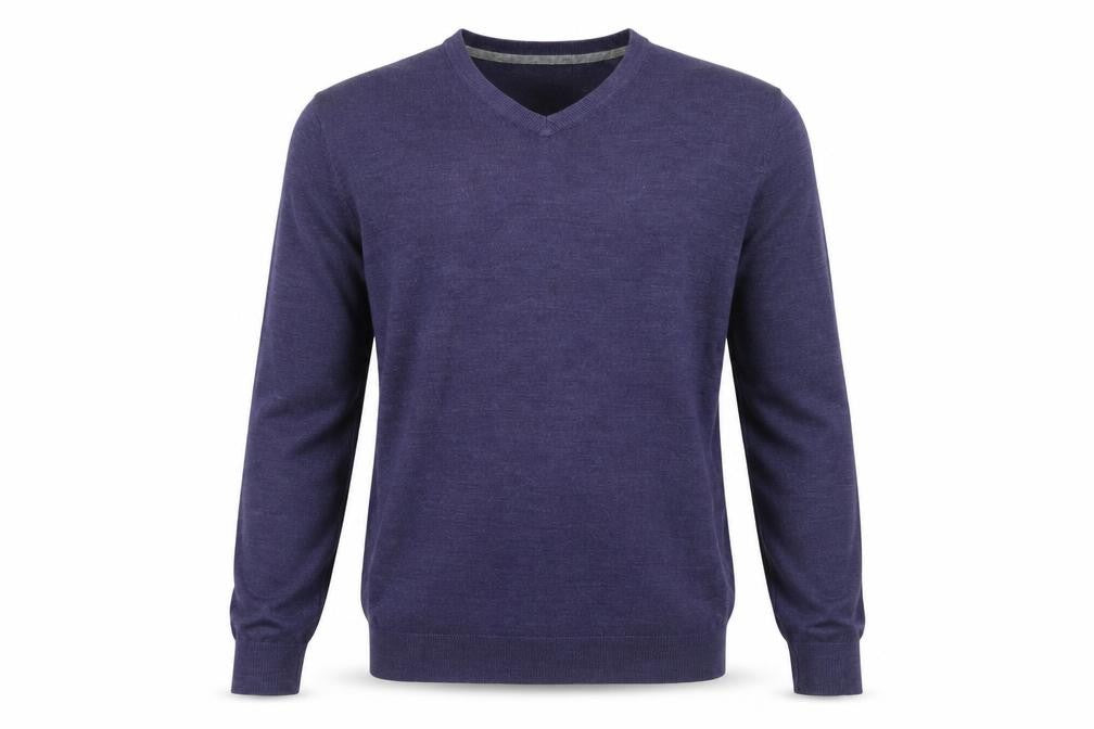Front view of The Collection Debenhams Men’s Blue Medium V-Neck Acrylic jumper
