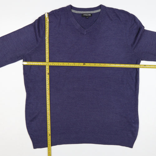 The Collection Debenhams Men’s Blue Medium V-Neck Acrylic Pullover Jumper