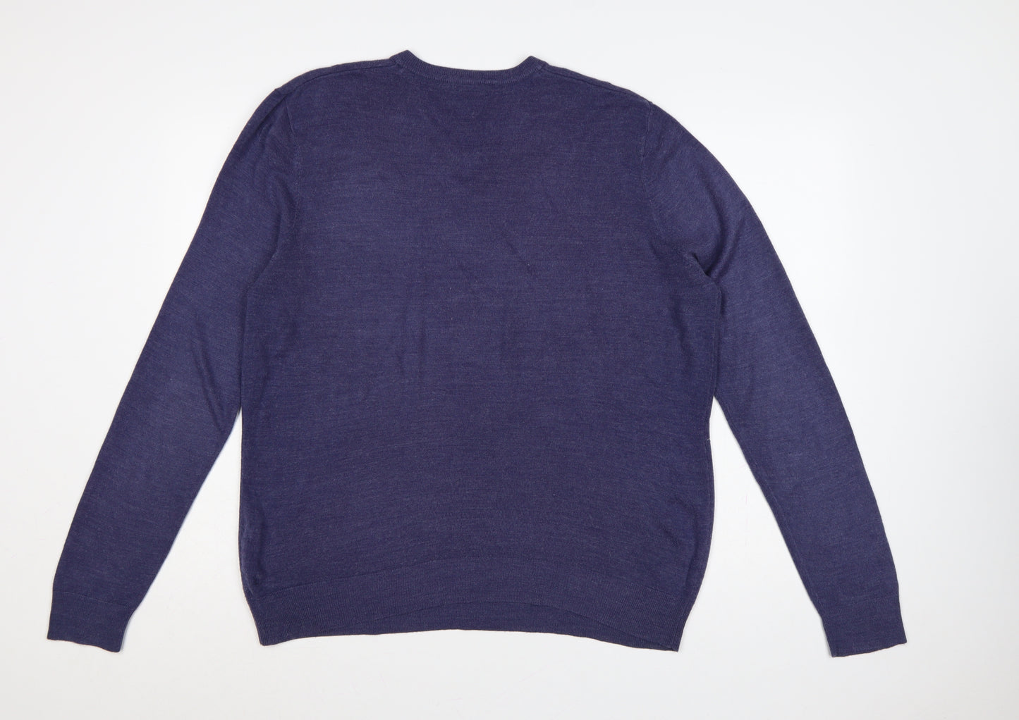 The Collection Debenhams Men’s Blue Medium V-Neck Acrylic Pullover Jumper