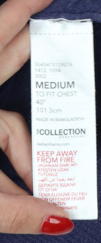 The Collection Debenhams Men’s Blue Medium V-Neck Acrylic Pullover Jumper