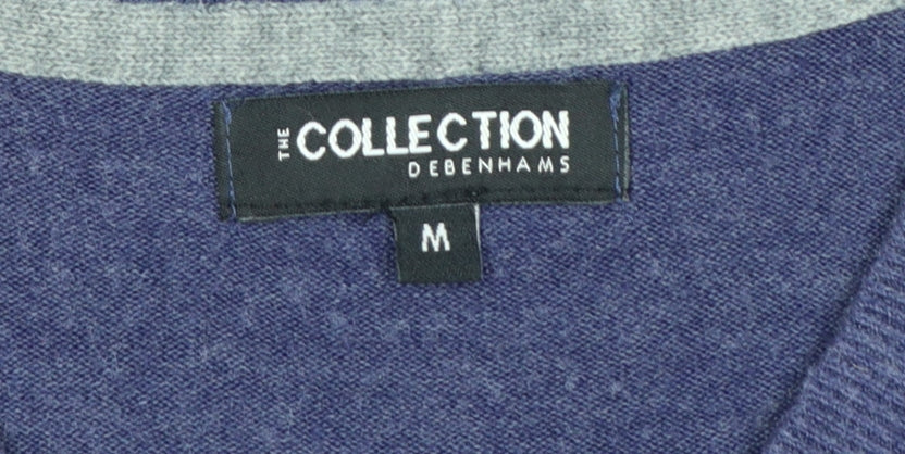 The Collection Debenhams Men’s Blue Medium V-Neck Acrylic Pullover Jumper
