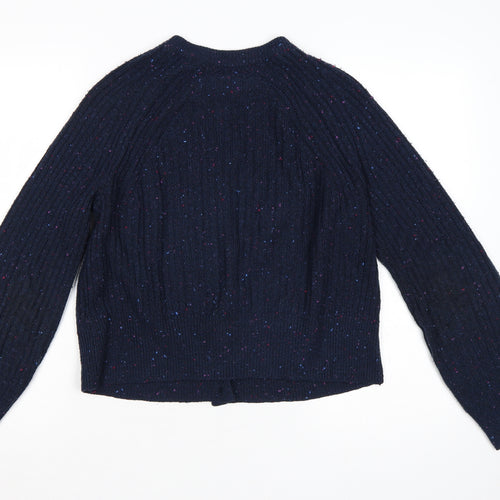 Marks and Spencer Women Navy M Speckled Button Knit Cardigan