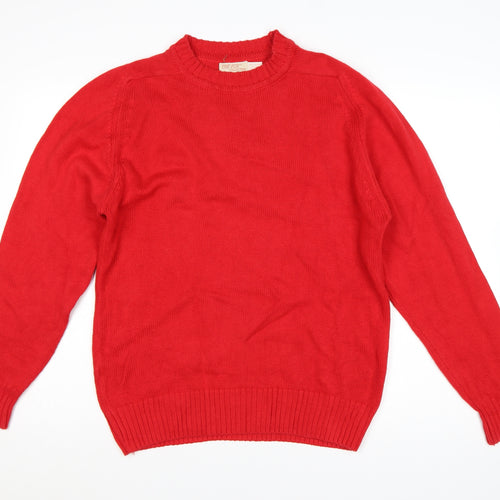 The Fox Collection Women’s Red L Cable Knit Cotton Jumper