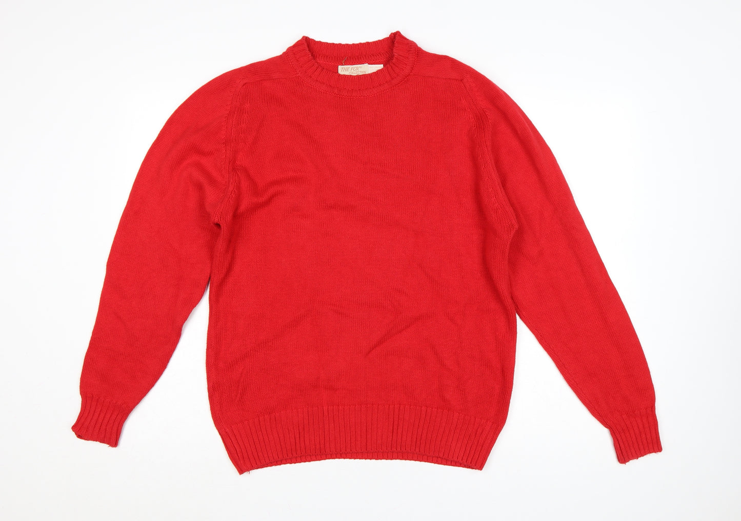 The Fox Collection Women’s Red L Cable Knit Cotton Jumper