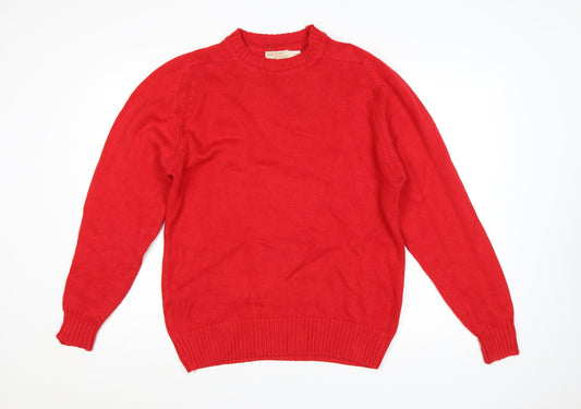 The Fox Collection Women’s Red L Cable Knit Cotton Jumper