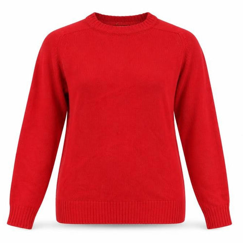 The Fox Collection Women’s Red L Cable Knit Cotton Jumper