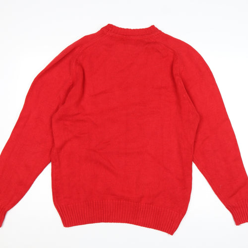 The Fox Collection Women’s Red L Cable Knit Cotton Jumper