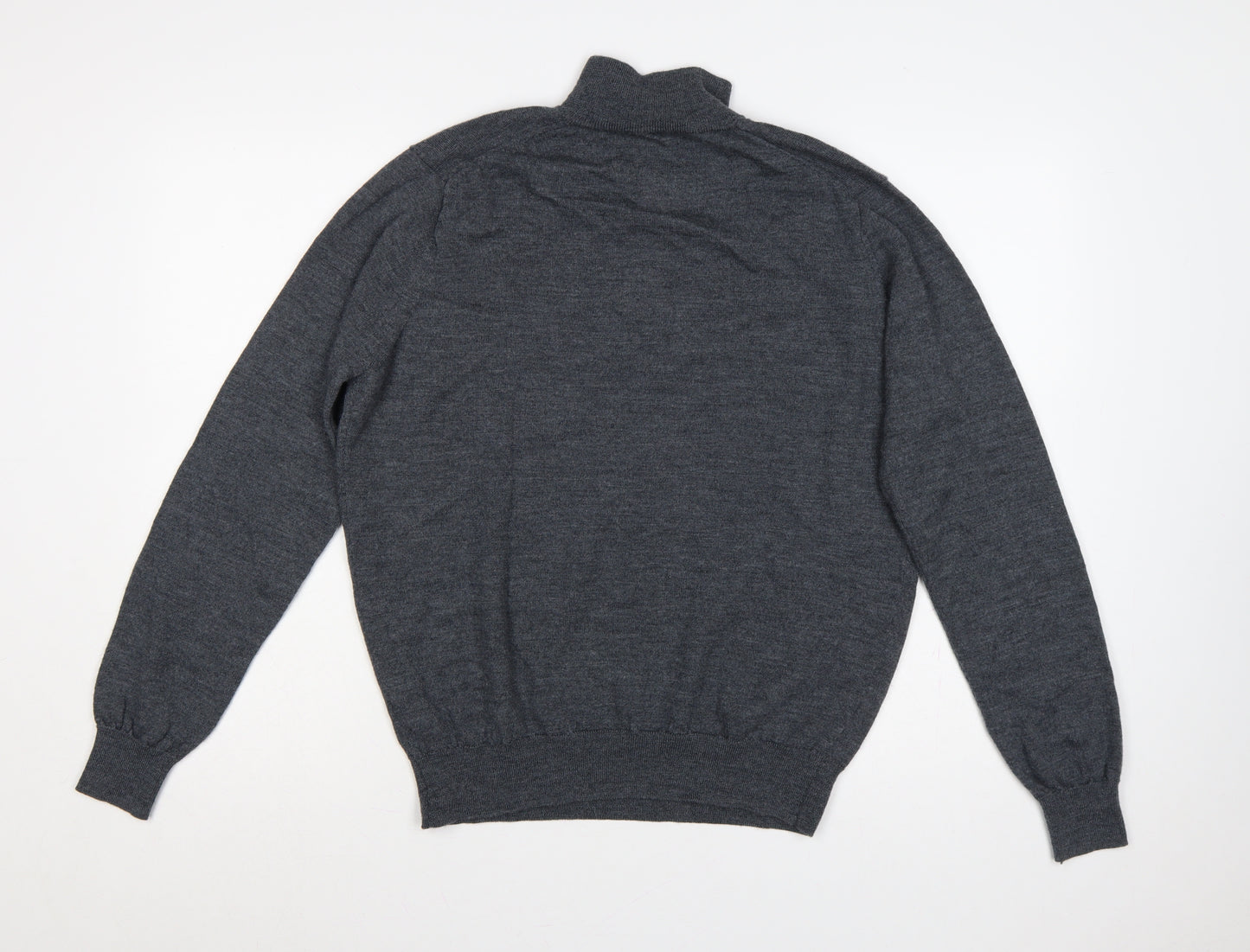 UNTUCKit Men’s Grey Merino Wool XL 1/4 Zip High Neck Jumper