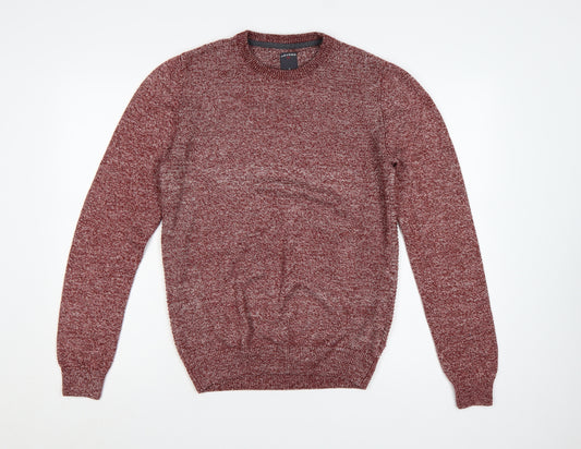 Devred 1902 Men’s Red Marl Cotton Blend Crew Neck Pullover Jumper M