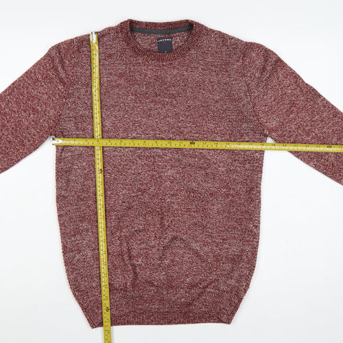 Devred 1902 Men’s Red Marl Cotton Blend Crew Neck Pullover Jumper M