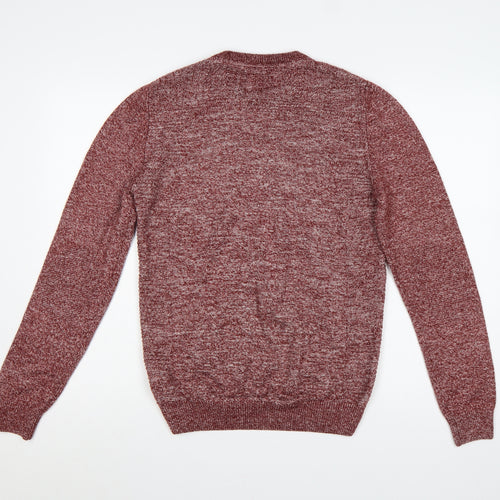 Devred 1902 Men’s Red Marl Cotton Blend Crew Neck Pullover Jumper M