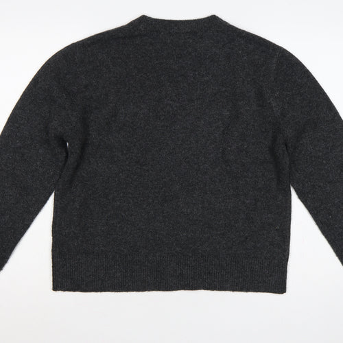 M&S Women Grey Medium Jingle Sequin Christmas Knit Jumper