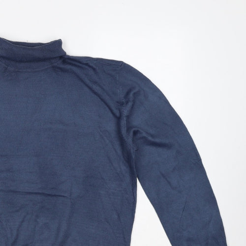 Tenue de Golfzoy Men’s Blue L Roll Neck Knit Pullover Golf Jumper