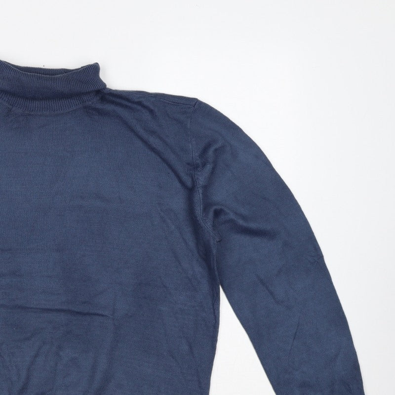 Tenue de Golfzoy Men’s Blue L Roll Neck Knit Pullover Golf Jumper