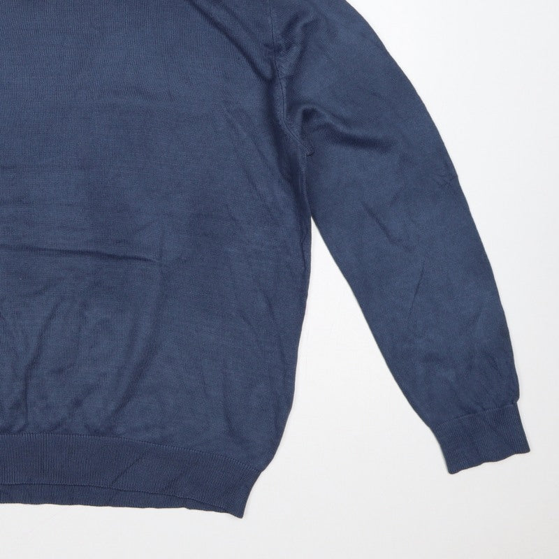 Tenue de Golfzoy Men’s Blue L Roll Neck Knit Pullover Golf Jumper