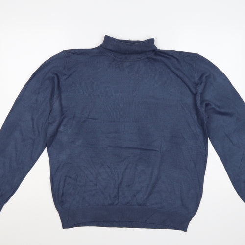 Tenue de Golfzoy Men’s Blue L Roll Neck Knit Pullover Golf Jumper