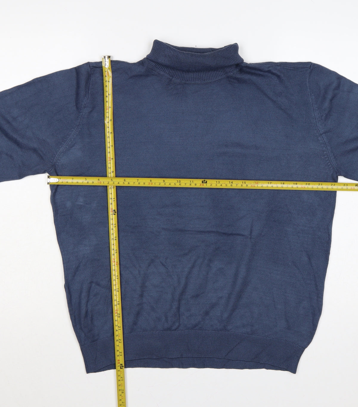 Tenue de Golfzoy Men’s Blue L Roll Neck Knit Pullover Golf Jumper