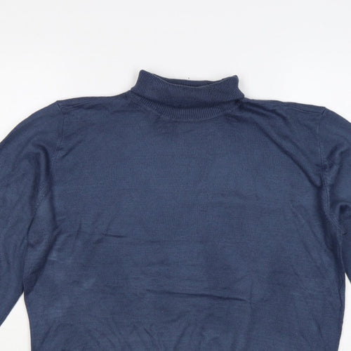 Tenue de Golfzoy Men’s Blue L Roll Neck Knit Pullover Golf Jumper