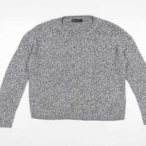 Marks and Spencer Women Grey UK 14 Chunky Knit Crew Neck Jumper