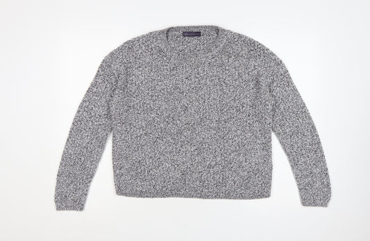 Marks and Spencer Women Grey UK 14 Chunky Knit Crew Neck Jumper