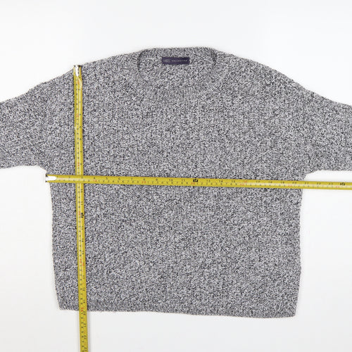 Marks and Spencer Women Grey UK 14 Chunky Knit Crew Neck Jumper